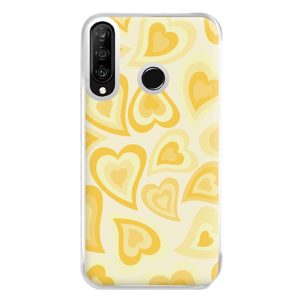 Yellow Hearts - Trippy Patterns Phone Case for Huawei P30 Lite