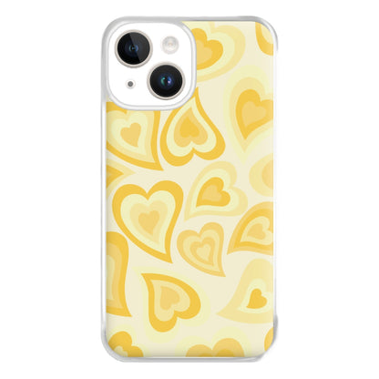 Yellow Hearts - Trippy Patterns Phone Case for iPhone 14