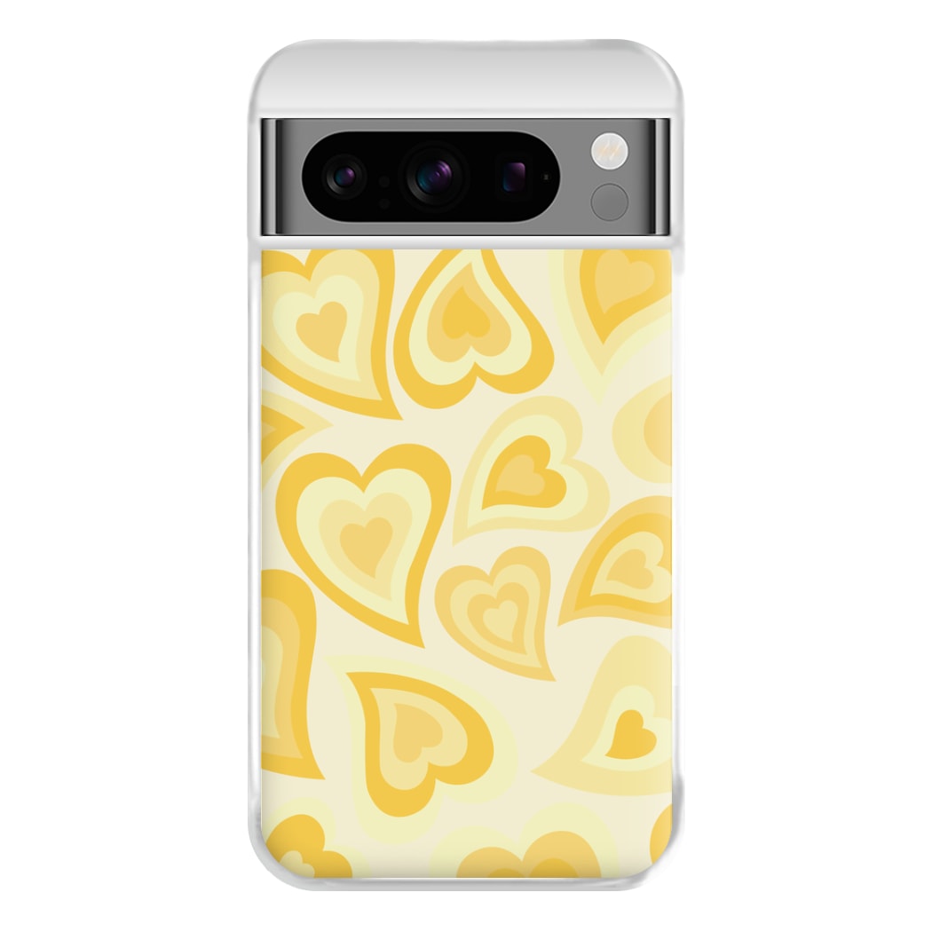 Yellow Hearts - Trippy Patterns Phone Case for Google Pixel 8 Pro