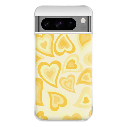 Yellow Hearts - Trippy Patterns Phone Case for Google Pixel 8 Pro