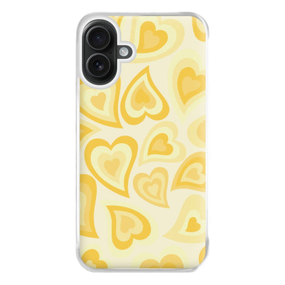 Yellow Hearts - Trippy Patterns Phone Case for iPhone 16 Plus