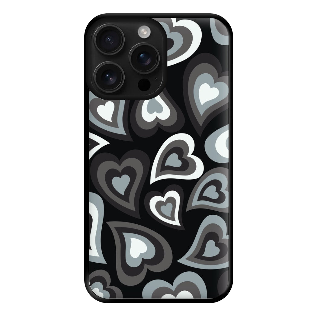 Black Hearts - Trippy Patterns Phone Case