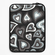 Black Hearts - Trippy Patterns Laptop Sleeve 1