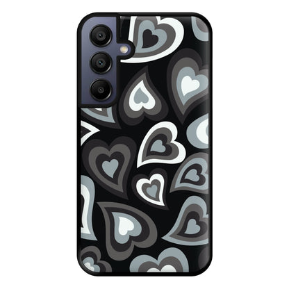 Black Hearts - Trippy Patterns Phone Case for Galaxy A15