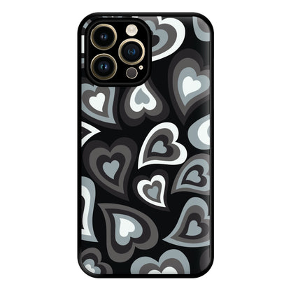 Black Hearts - Trippy Patterns Phone Case for iPhone 14 Pro Max