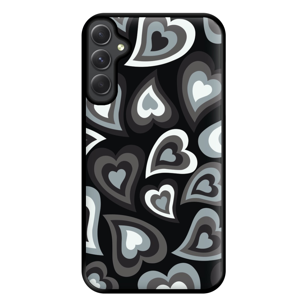 Black Hearts - Trippy Patterns Phone Case for Galaxy A14