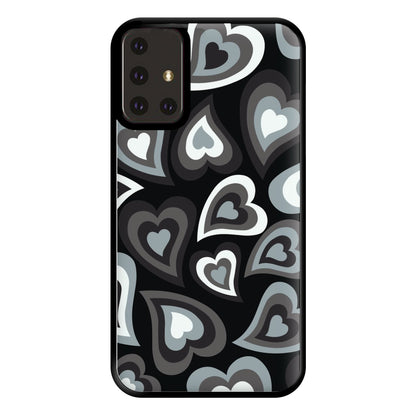 Black Hearts - Trippy Patterns Phone Case for Galaxy A71