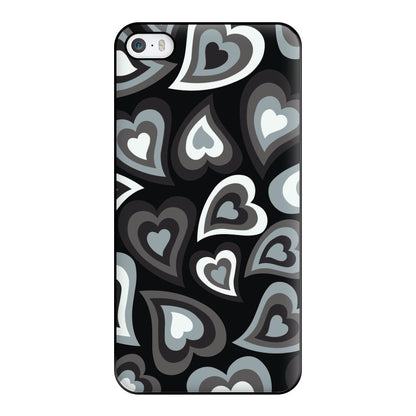 Black Hearts - Trippy Patterns Phone Case for iPhone 5 / 5s / SE 2016