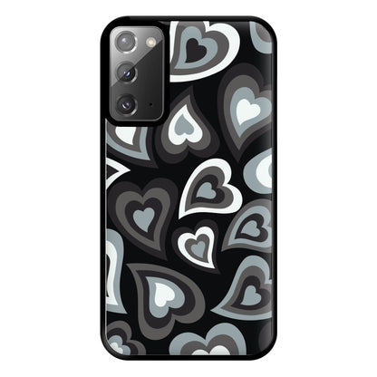 Black Hearts - Trippy Patterns Phone Case for Galaxy Note 20 Ultra