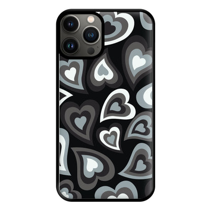 Black Hearts - Trippy Patterns Phone Case for iPhone 11 Pro Max