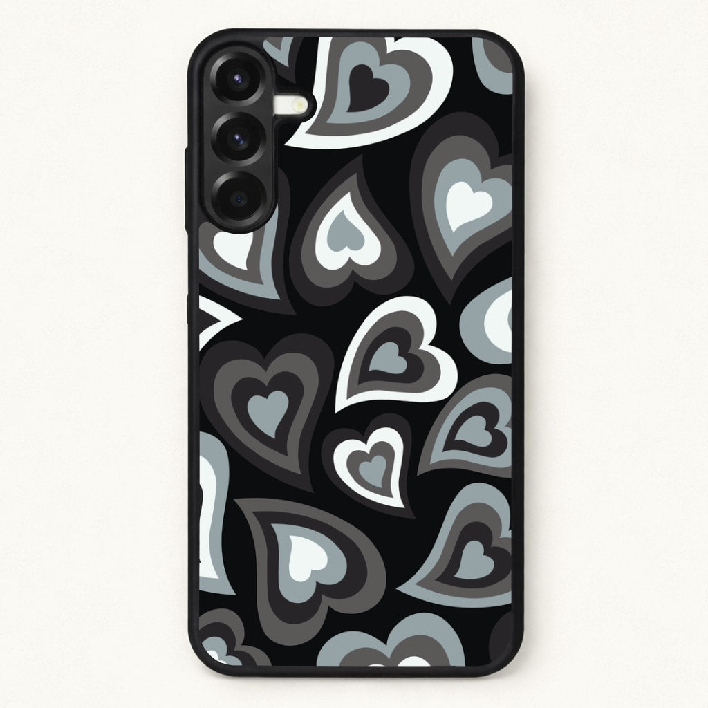 Black Hearts - Trippy Patterns Phone Case for Galaxy A37