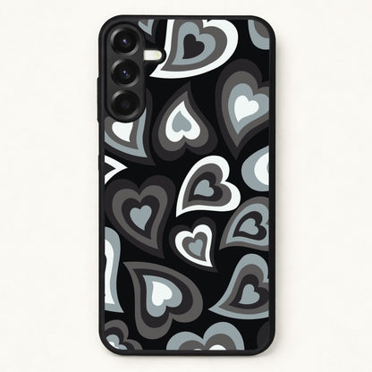Black Hearts - Trippy Patterns Phone Case for Galaxy A37