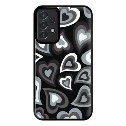 Black Hearts - Trippy Patterns Phone Case for Galaxy A52 / A52s