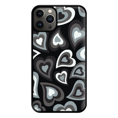 Black Hearts - Trippy Patterns Phone Case for iPhone 13