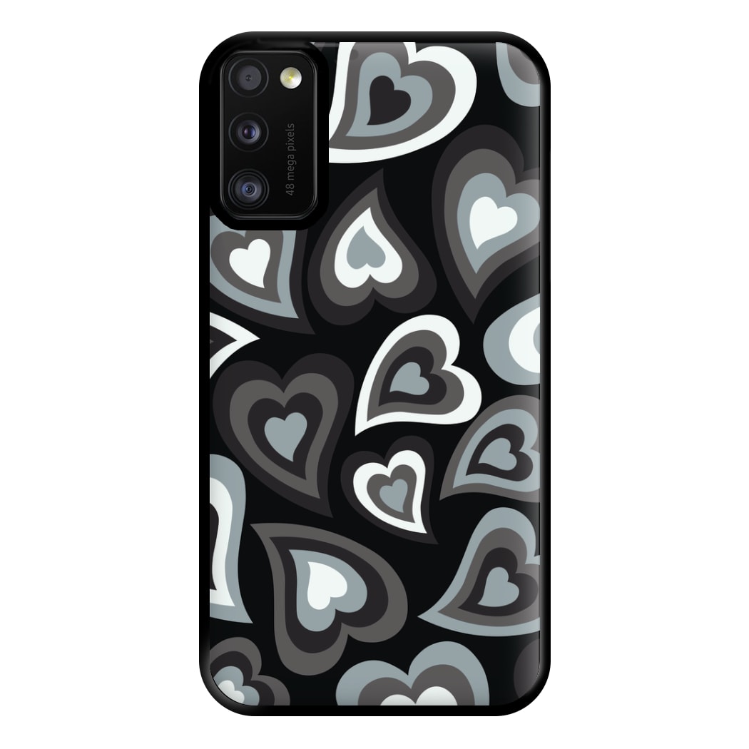 Black Hearts - Trippy Patterns Phone Case for Galaxy A41