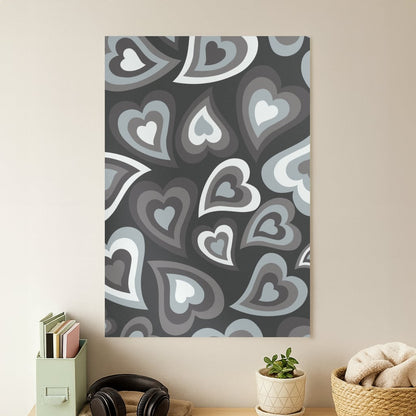 Black Hearts - Trippy Patterns Poster