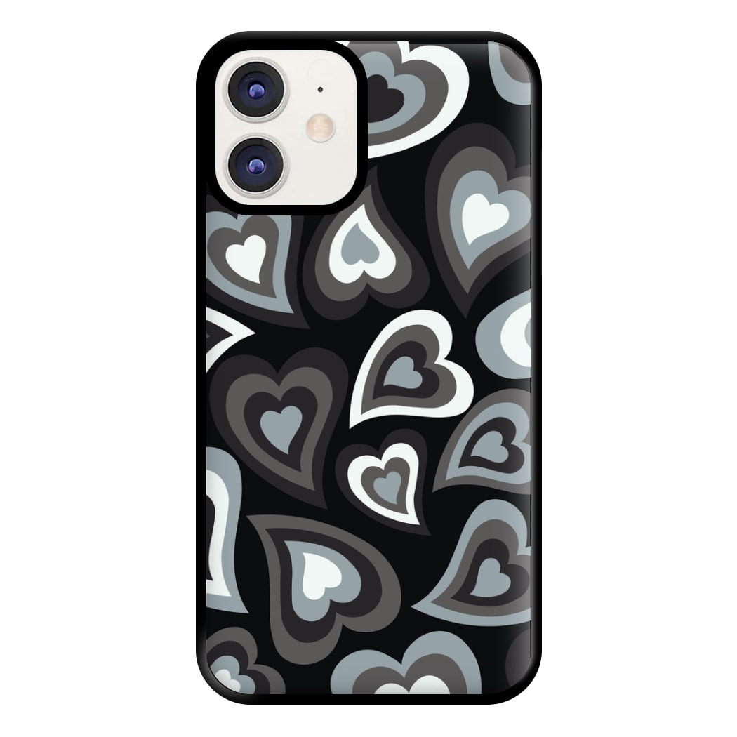 Black Hearts - Trippy Patterns Phone Case for iPhone 11