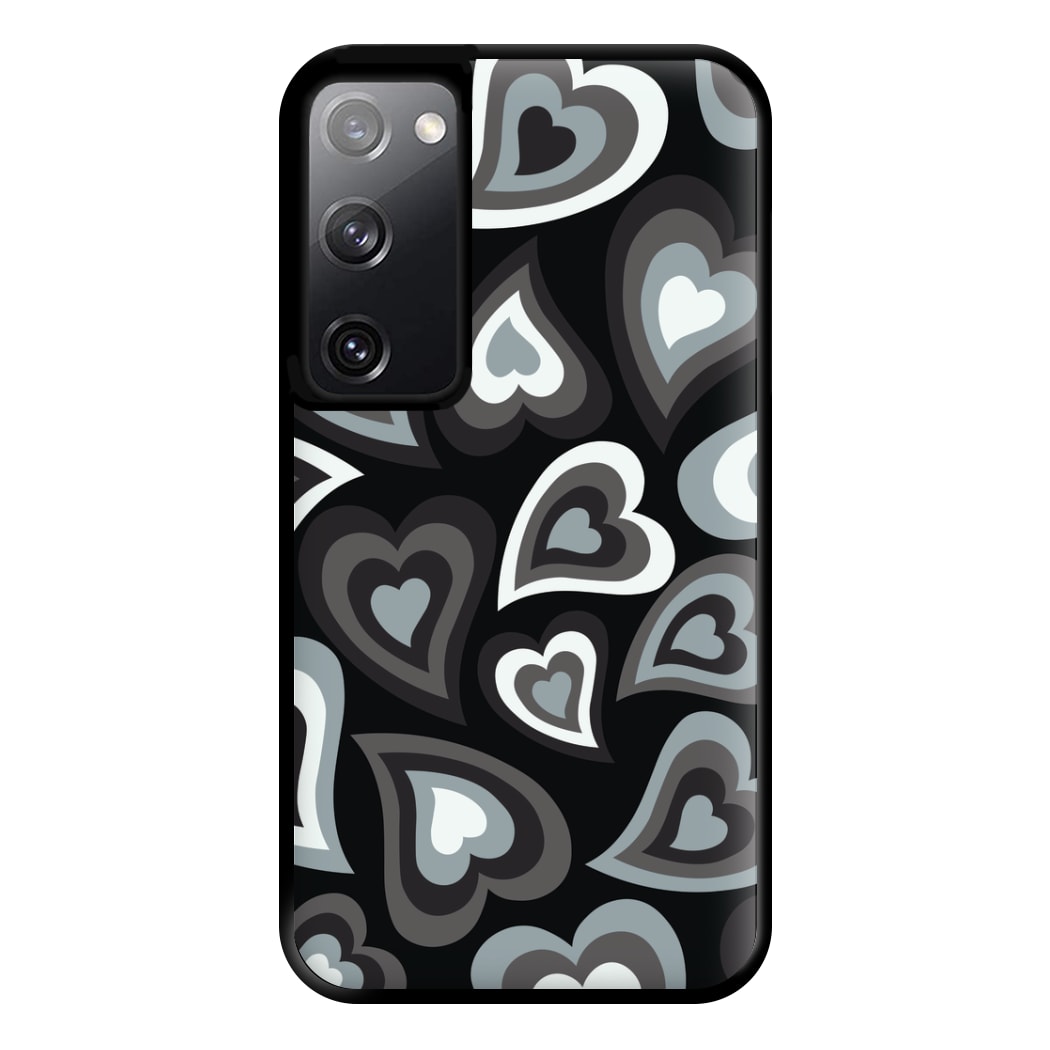 Black Hearts - Trippy Patterns Phone Case for Galaxy S20