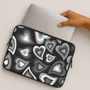 Black Hearts - Trippy Patterns Laptop Sleeve 2