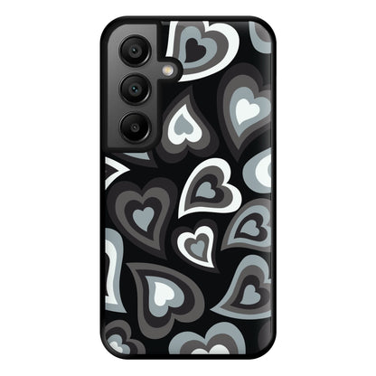 Black Hearts - Trippy Patterns Phone Case for Google Pixel 8