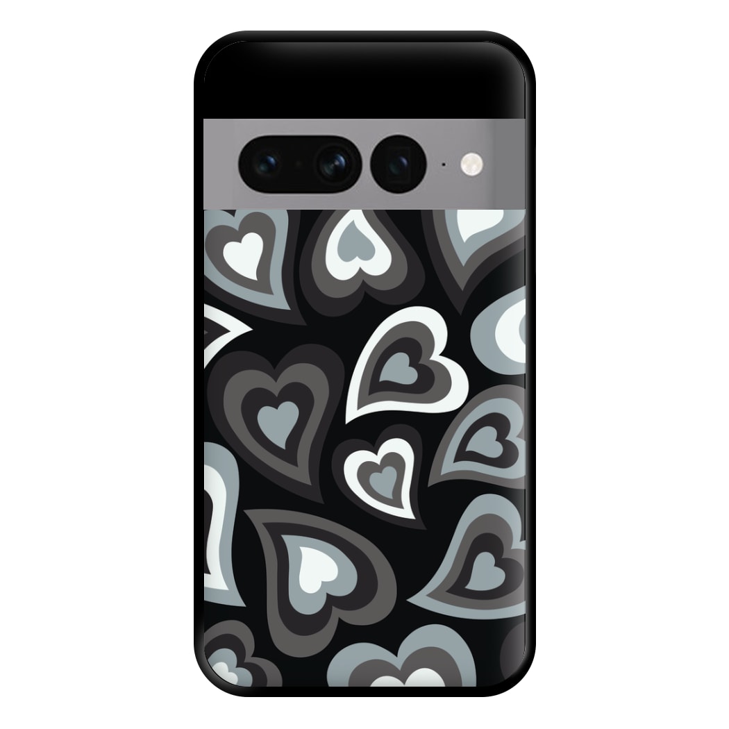 Black Hearts - Trippy Patterns Phone Case for Google Pixel 7 Pro