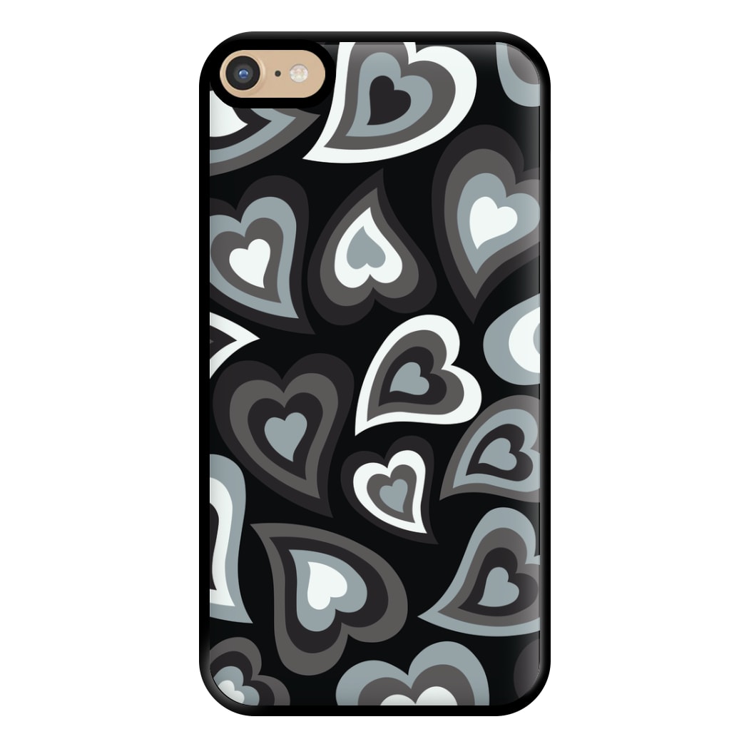 Black Hearts - Trippy Patterns Phone Case for iPhone 6 Plus / 7 Plus / 8 Plus