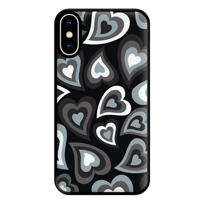 Black Hearts - Trippy Patterns Phone Case for iPhone XS Max