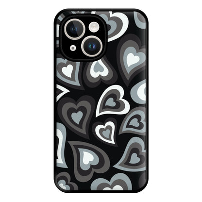 Black Hearts - Trippy Patterns Phone Case for iPhone 14 Plus