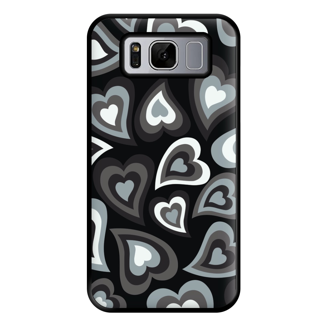 Black Hearts - Trippy Patterns Phone Case for Galaxy S8 Plus