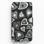 Black Hearts - Trippy Patterns Flip / Wallet Phone Case 1