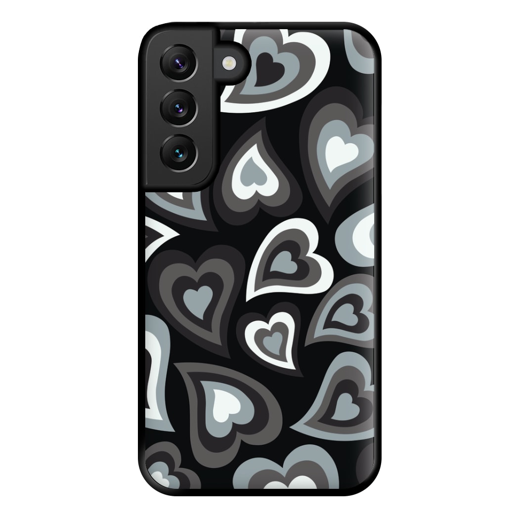 Black Hearts - Trippy Patterns Phone Case for Galaxy S22 Plus