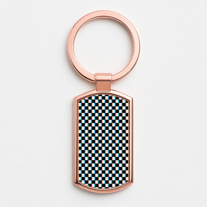 3D Squares - Trippy Patterns Rose Gold Keyring