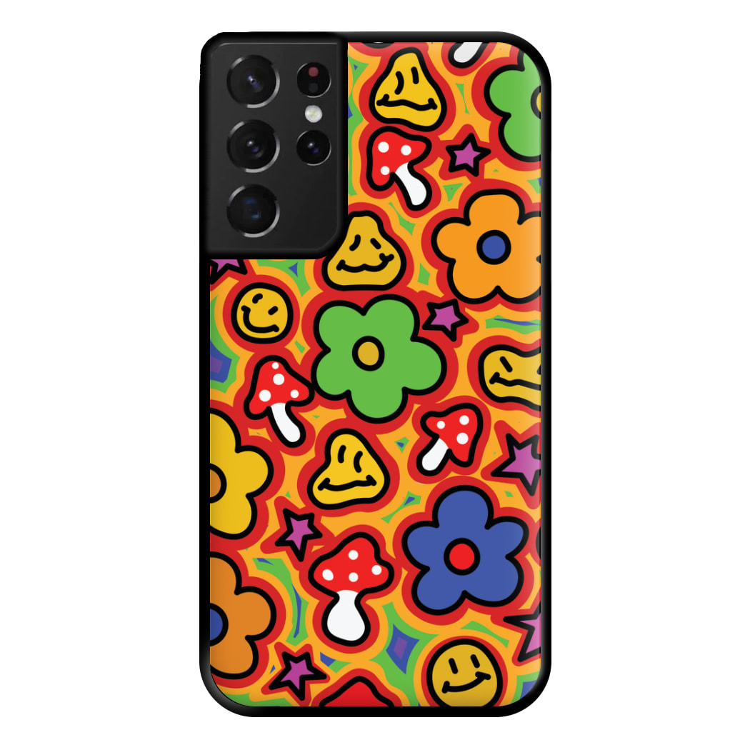 Rainbow Trip - Trippy Patterns Phone Case for Galaxy S21 Ultra