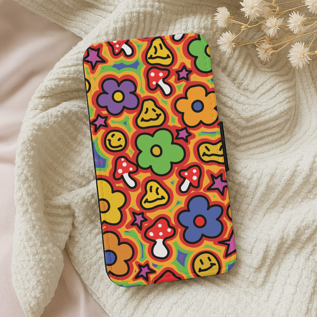 Rainbow Trip - Trippy Patterns Wallet Phone Case