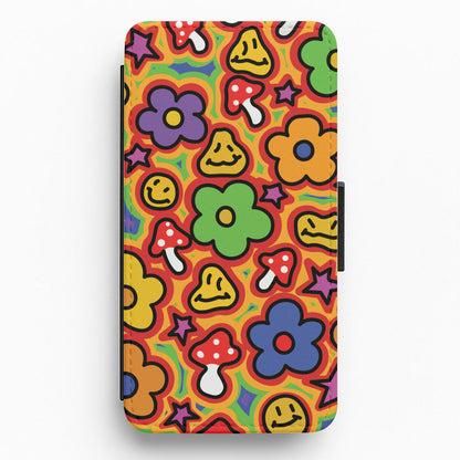 Rainbow Trip - Trippy Patterns Flip / Wallet Phone Case
