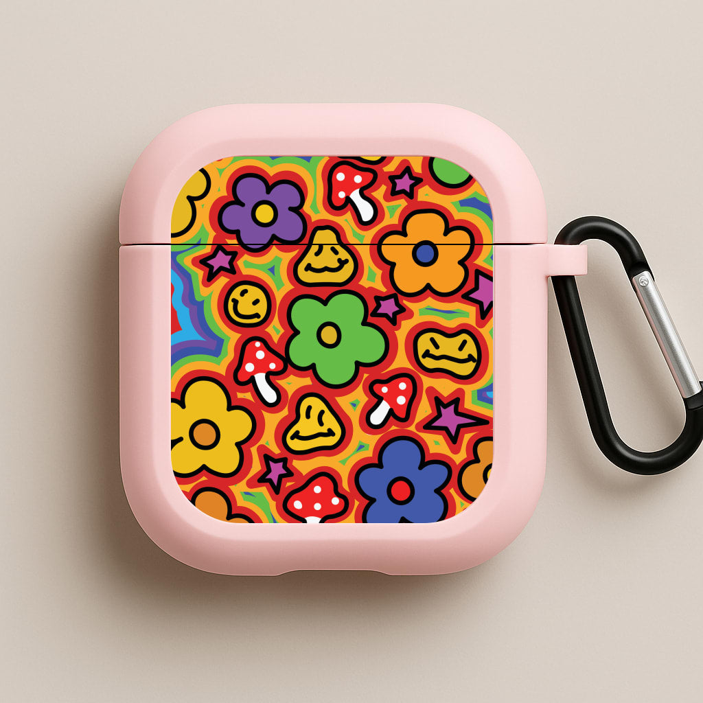 Rainbow Trip - Trippy Patterns Pink AirPods Case