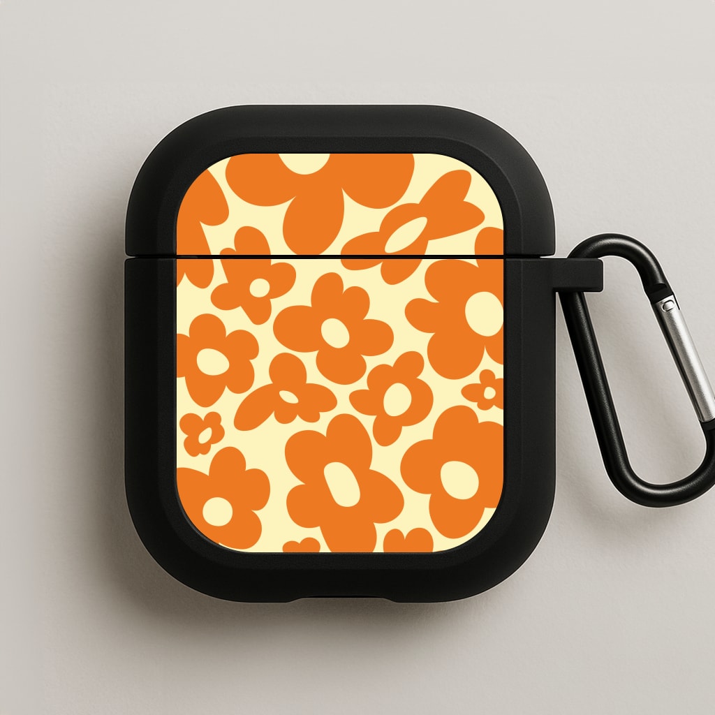 Orange Flowers - Trippy Patterns AirPods Case
