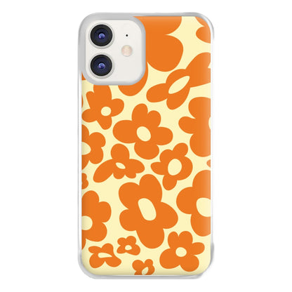 Orange Flowers - Trippy Patterns Phone Case for iPhone 12 / 12 Pro