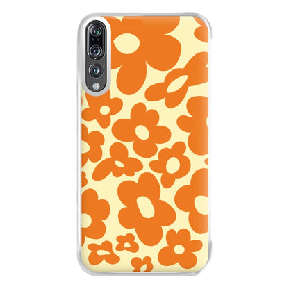 Orange Flowers - Trippy Patterns Phone Case for Huawei P20 Pro