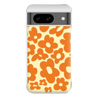 Orange Flowers - Trippy Patterns Phone Case for Google Pixel 8