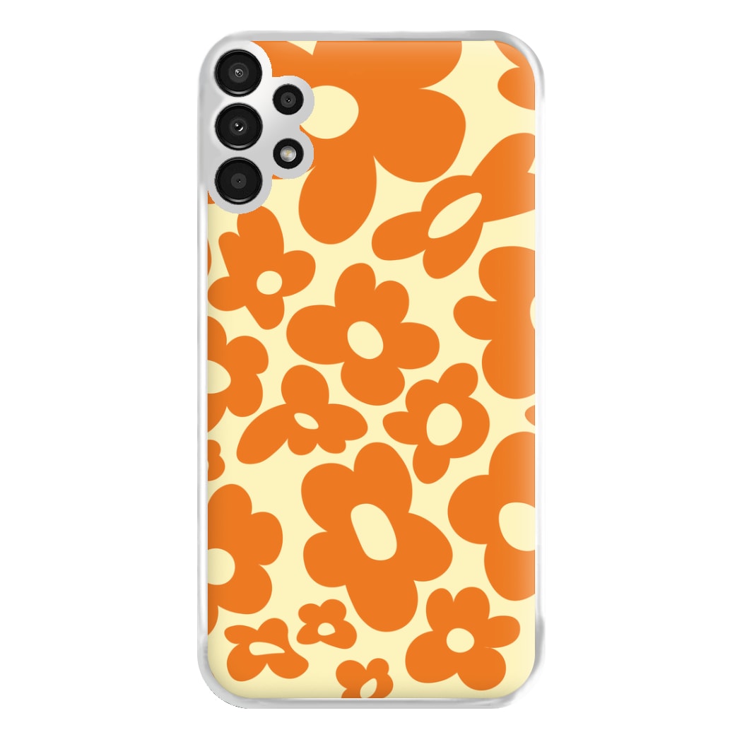 Orange Flowers - Trippy Patterns Phone Case for Galaxy A13