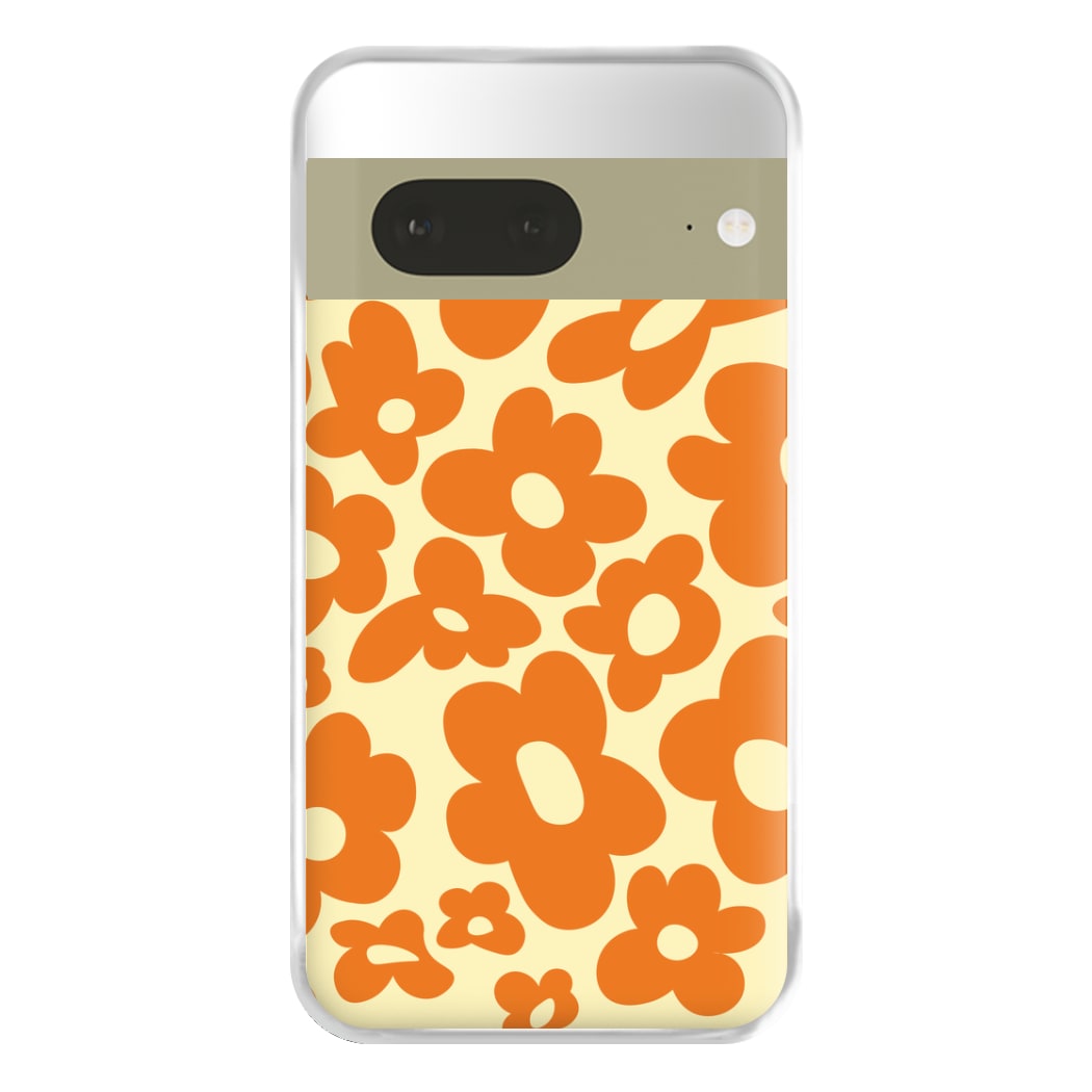 Orange Flowers - Trippy Patterns Phone Case for Google Pixel 7a