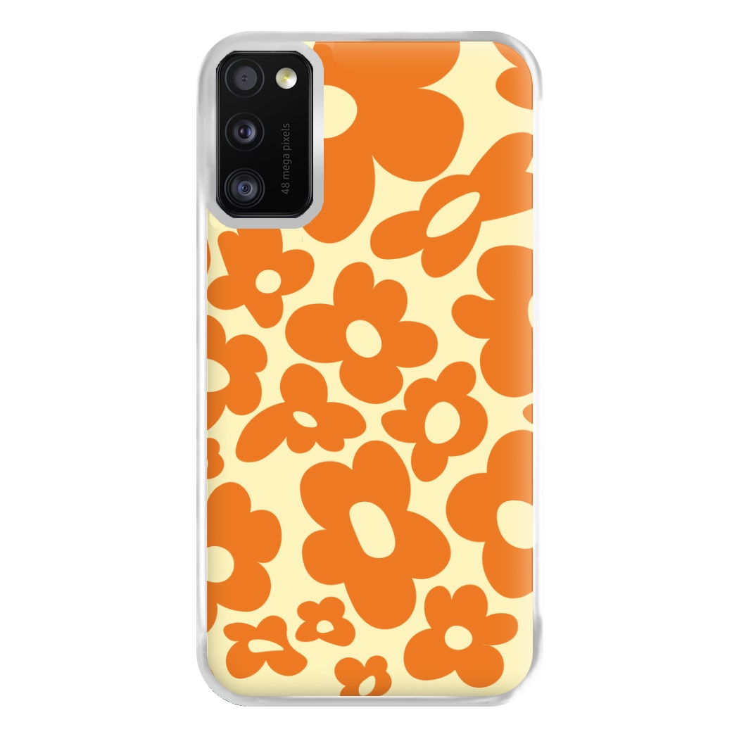 Orange Flowers - Trippy Patterns Phone Case for Galaxy A41