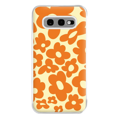 Orange Flowers - Trippy Patterns Phone Case for Galaxy S10e