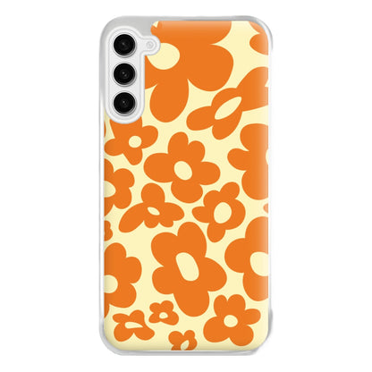 Orange Flowers - Trippy Patterns Phone Case for Galaxy S23FE