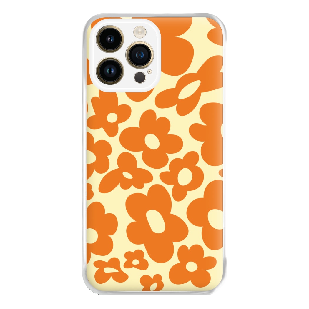 Orange Flowers - Trippy Patterns Phone Case for iPhone 14 Pro Max