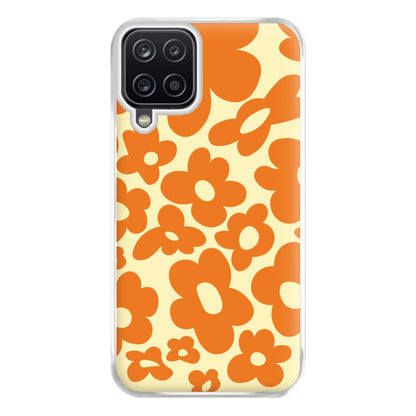 Orange Flowers - Trippy Patterns Phone Case for Galaxy A12