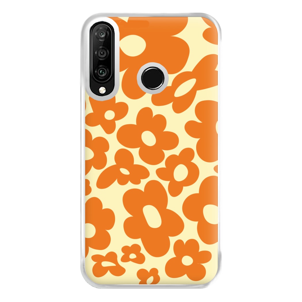 Orange Flowers - Trippy Patterns Phone Case for Huawei P30 Lite