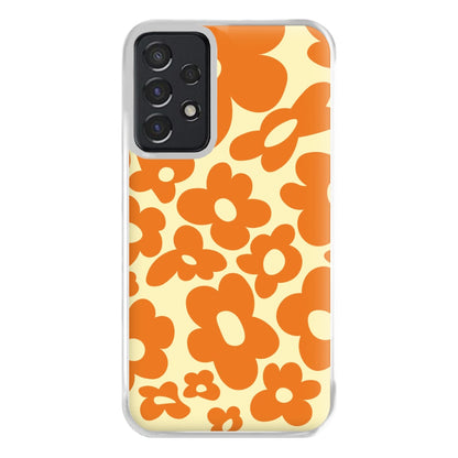 Orange Flowers - Trippy Patterns Phone Case for Galaxy A52 / A52s