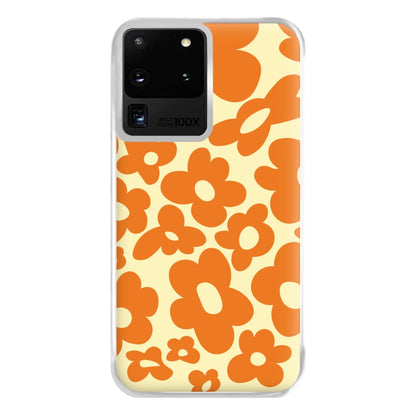 Orange Flowers - Trippy Patterns Phone Case for Galaxy S20 Ultra